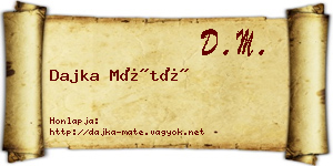 Dajka Máté névjegykártya