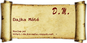 Dajka Máté névjegykártya
